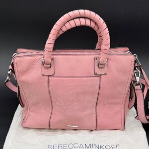 Rebecca Minkoff Suede Bree Blush Pink Satchel Bag Like New Condition